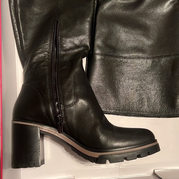 Vince Camuto Dasemma Black Over The Knee Chunky Heel Leather Boot (Black, 8) - Picture 6 of 8